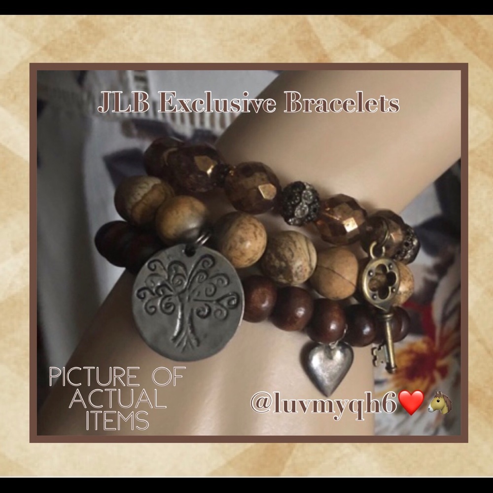 JLB Bead Charm Bracelets (3 Piece Set)